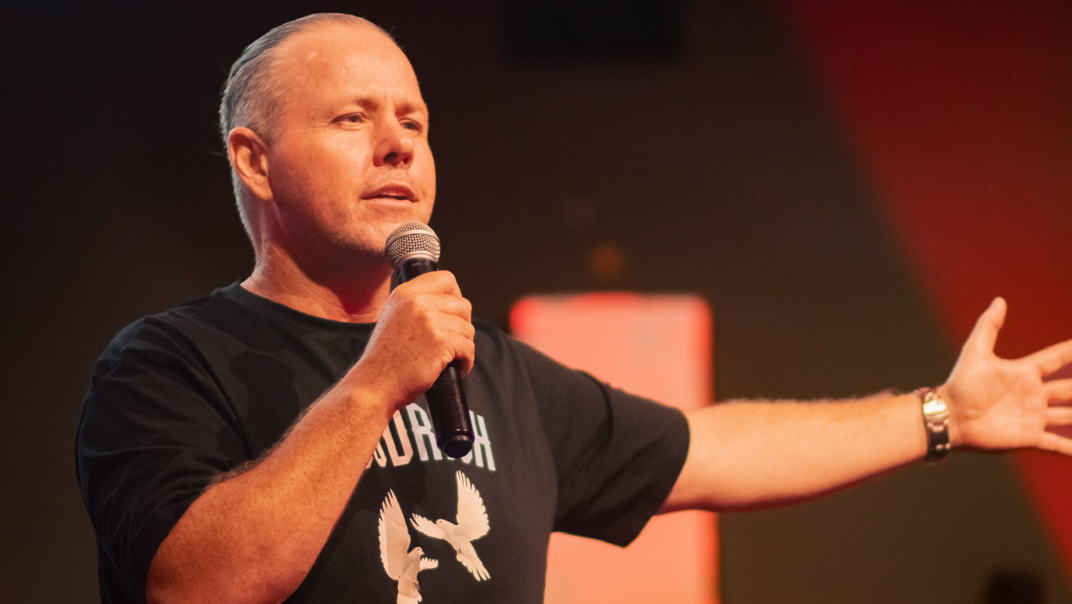 Ps Sonny Pascoe preaches a compelling message at Majestic Church on Sunday.